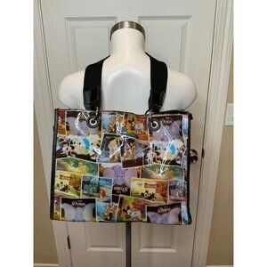 Disney Classic Vintage Movie Collage Shoulder Bag Purse Tote W/ Double Straps
